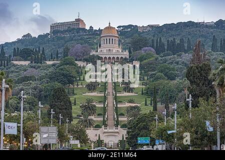 Baha i luoghi sacri di Haifa e della Galilea occidentale. Foto di viaggio paesaggio della città Foto Stock
