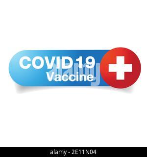 Pulsante del segno del vaccino del coronavirus Covid Illustrazione Vettoriale