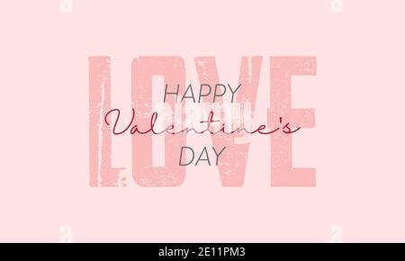 Scritta Happy San Valentino banner. Biglietto d'auguri per il giorno di San Valentino modello con testo tipografico buon giorno di San Valentino. Illustrazione vettoriale Illustrazione Vettoriale