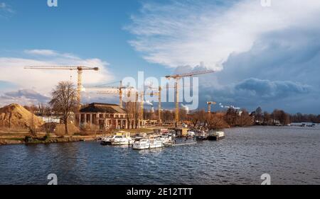 Berlino sta costruendo sul Havel a Spandau Foto Stock