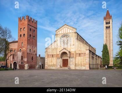 Basilica di San Zeno maggiore a Verona Foto Stock