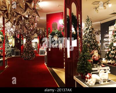 NEW-YORK, UAS DICEMBRE 05,2020: Negozio di peluche decorato la vigilia di Natale Foto Stock