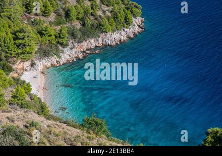 Spiaggia di Crata nell'isola di Btrac, Dalmazia Foto Stock
