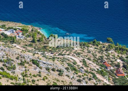Isola Brac paesaggio, vicino Murvica Foto Stock