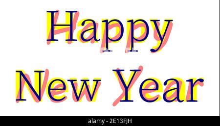 Vector Happy New Year in stile font di massa Illustrazione Vettoriale