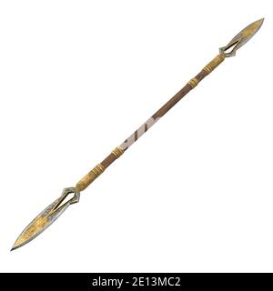 lancia lunga, arma, su uno sfondo bianco isolato. illustrazione 3d Foto Stock