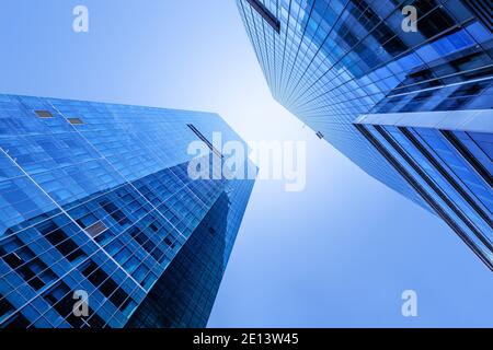 strutture di facciate moderne a manhattan, new york Foto Stock