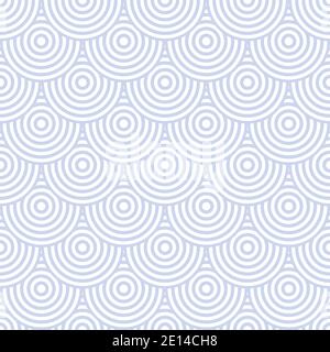 Blu art deco pastello pesce scala sfondo, acqua come modello. Blu chiaro e bianco. Illustrazione Vettoriale