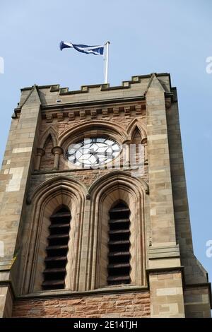 Chiesa e Torre dell'Orologio, Chiesa di Sant'Andrea Blackadder, Berwick Nord Foto Stock