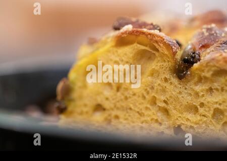 Focaccia pane. Togliere il cibo. Il menu da asporto della vigilia di Capodanno cena al ristorante Home by Michelin con la stella The Whitebrook. Foto Stock