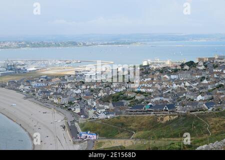 Vista di Fortuneswell sull'Isola di Portland Foto Stock