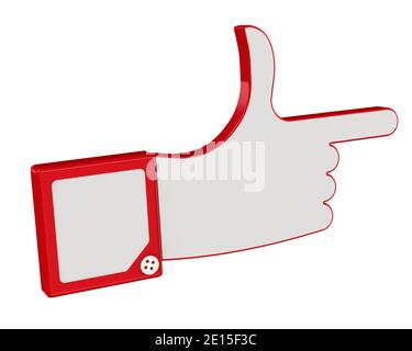 Il gesto della mano, che indica la direzione. Isolato. Illustrazione 3D Foto Stock