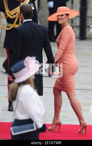 La Principessa Vittoria e il Principe Daniele di Svezia arriveranno all'Abbazia di Westminster per il matrimonio del Principe William con Kate Middleton, a Londra, Regno Unito, il 29 aprile 2011. Foto di Frederic Nebinger/ABACAPRESS.COM Foto Stock