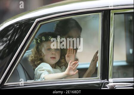 Pippa Middleton e le bridesmaid sulla loro strada per Westminster Abbey per il matrimonio del principe William a Kate Middleton, a Londra, Regno Unito il 29 aprile 2011. Foto di Thierry Orban/ABACAPRESS.COM Foto Stock