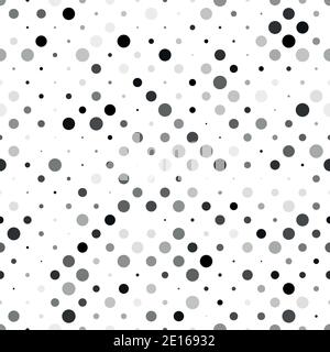Motivo a punti in polka senza cuciture. Punti grigi in dimensioni casuali su sfondo bianco. Illustrazione vettoriale. Illustrazione Vettoriale
