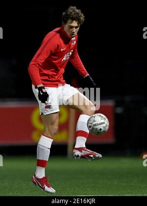 WIJDEWORMER, PAESI BASSI - 4 GENNAIO: Maxim Gullit di Jong AZ. Durante la partita olandese di Keukenkampioendivisie tra AZ U23 e Roda JC allo Sportpark Kl Foto Stock