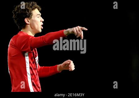 WIJDEWORMER, PAESI BASSI - 4 GENNAIO: Maxim Gullit di Jong AZ. Durante la partita olandese di Keukenkampioendivisie tra AZ U23 e Roda JC allo Sportpark Kl Foto Stock