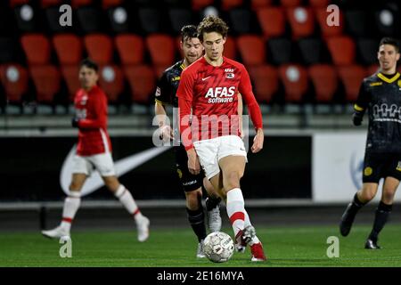 WIJDEWORMER, PAESI BASSI - 4 GENNAIO: Maxim Gullit di Jong AZ. Durante la partita olandese di Keukenkampioendivisie tra AZ U23 e Roda JC allo Sportpark Kl Foto Stock