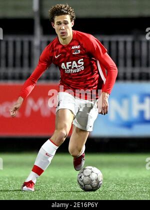 WIJDEWORMER, PAESI BASSI - 4 GENNAIO: Maxim Gullit di Jong AZ durante la partita olandese di Keukenkampioendivisie tra AZ U23 e Roda JC allo Sportpark KLA Foto Stock