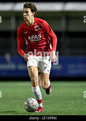 WIJDEWORMER, PAESI BASSI - 4 GENNAIO: Maxim Gullit di Jong AZ. Durante la partita olandese di Keukenkampioendivisie tra AZ U23 e Roda JC allo Sportpark Kl Foto Stock