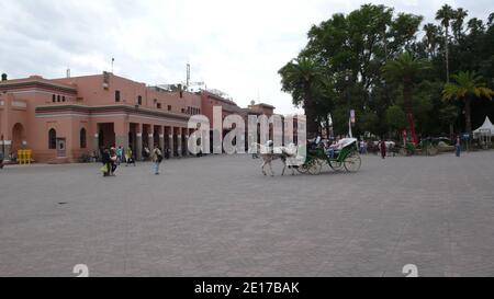 Vista generale di piazza Jemaa el-Fna a Marrakech, Morrocco il 26 maggio 2011. Foto di ABACAPRESS.COM Foto Stock