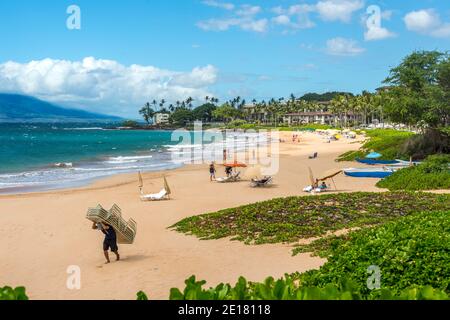 Maui, Hawaii, Wailea Beach Foto Stock