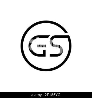Modello vettoriale di tipografia creativa del logo GS del cerchio iniziale. Design del logo Creative Letter GS Illustrazione Vettoriale