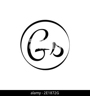 Modello vettoriale di tipografia creativa con logo GS script Letter iniziale. Testo creativo lettera GS logo Design Illustrazione Vettoriale