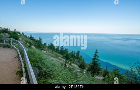 Alla scoperta del Michigan ed esplorando la splendida Sleeping Bear Dunes National Parcheggio Foto Stock