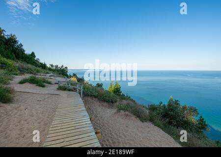Alla scoperta del Michigan ed esplorando la splendida Sleeping Bear Dunes National Parcheggio Foto Stock