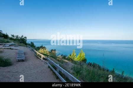 Alla scoperta del Michigan ed esplorando la splendida Sleeping Bear Dunes National Parcheggio Foto Stock