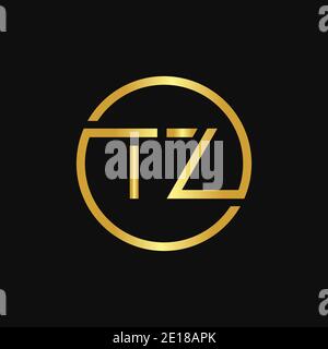 Modello vettoriale di progettazione del logo della lettera TZ circolare iniziale. Lettera astratta TZ logo Design Illustrazione Vettoriale