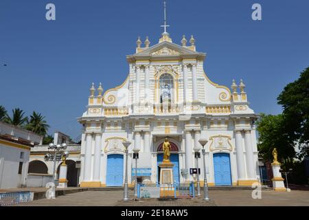 Chiesa cattolica di Santa Maria a Pondicherry, India. Foto Stock