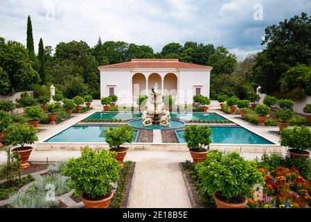 Padiglione italiano nei giardini rinascimentali, Hamilton, Waikato, Nuova Zelanda Foto Stock