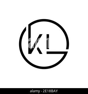 Modello vettoriale di progettazione del logo KL con lettera collegata. Creative Circle KL minimal, disegno piatto del logo illustrazione vettoriale Illustrazione Vettoriale