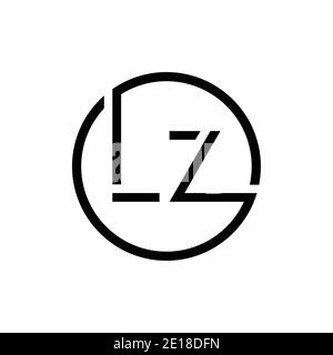 Modello vettoriale di progettazione del logo della lettera LZ circolare iniziale. Lettera astratta LZ logo Design Illustrazione Vettoriale