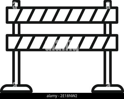 Barriera stradale di icona di stile di contorno Illustrazione Vettoriale