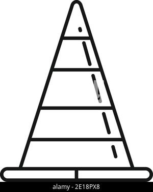 Icona cono stradale per demolizione, stile contorno Illustrazione Vettoriale