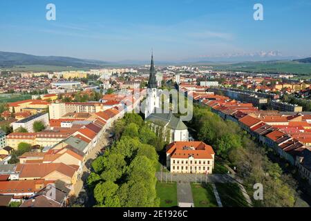 Vista aerea della città di Spisska Nova Ves in Slovacchia Foto Stock