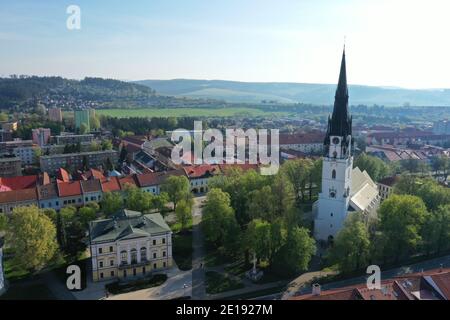 Vista aerea della città di Spisska Nova Ves in Slovacchia Foto Stock