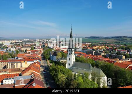 Vista aerea della città di Spisska Nova Ves in Slovacchia Foto Stock
