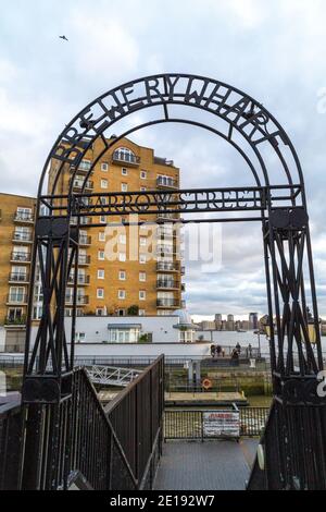 Brewary Wharf, Narrow Street, Londra Foto Stock