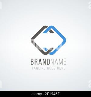 Elemento dima di disegno rhombus a doppia lettera come il logo. Minimal unico moderno creativo trendy business iniziale basato logo icona. Illustrazione vettoriale Illustrazione Vettoriale
