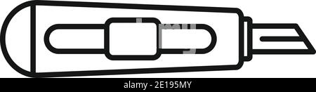 Icona dello strumento di taglio, stile contorno Illustrazione Vettoriale