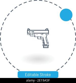 icona del vettore gun icone del contorno del tratto modificabili per il web e. cellulare Illustrazione Vettoriale