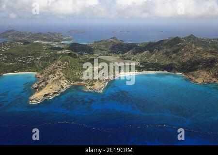 Caraibi, Isola di Saint Barthelemy (St. Barths o San Barts): Grande Saline. Riproduzione su riviste nautiche, guide nautiche o siti nautici Foto Stock