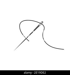 Ago su sfondo bianco isolato. Illustrazione vettoriale Illustrazione Vettoriale