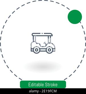 icona vettore del golf cart icone del contorno del tratto modificabili per il web e mobile Illustrazione Vettoriale