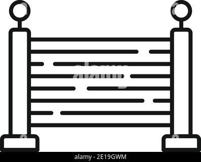 Icona di recinzione in legno, stile di contorno Illustrazione Vettoriale