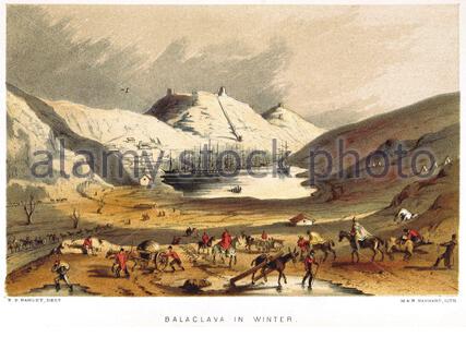 Balaclava in inverno, illustrazione d'annata del 1855 Foto Stock